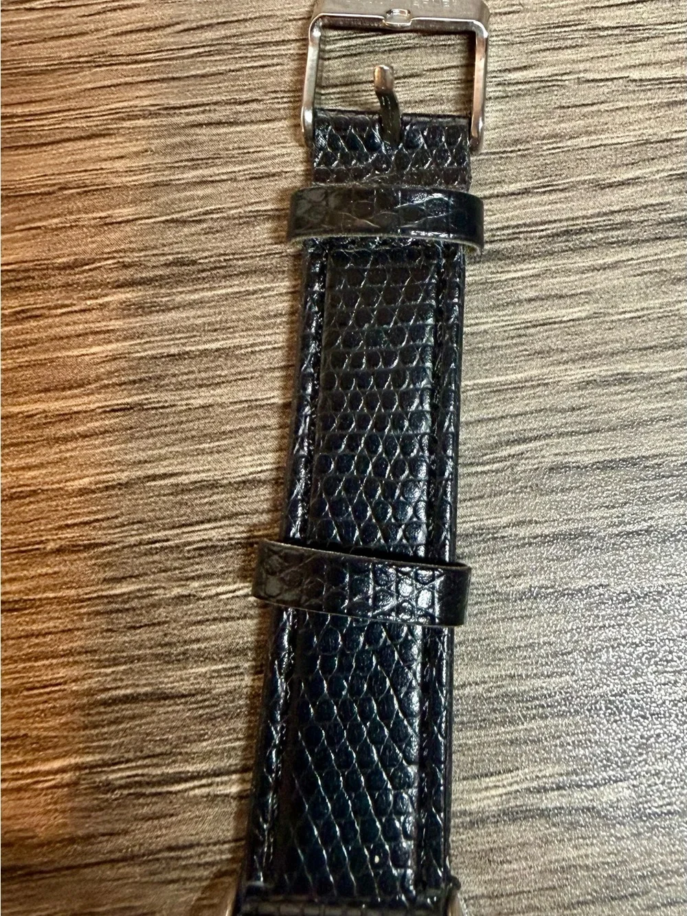 Bijoux Terner Black Leather Strap Silver-Tone Case Men's Watch